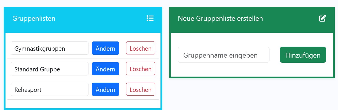 Kursgruppen verwalten &amp; erstellen
